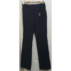 Express womens size 6 LONG PUBLICIST BOOT cut stretch trousers pants blue $98